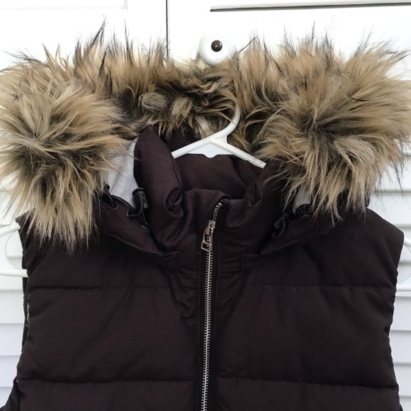 GAP Jackets & Coats Gap Faux Fur Hooded Puffer Vest M Poshmark